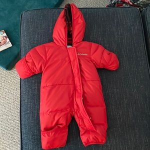 Columbia Red Hooded Baby Snowsuit